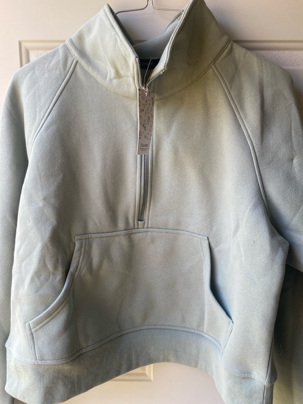 Stylish Olive Women's Half-Zip Sweatshirt